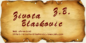 Života Blašković vizit kartica